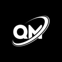 design de logotipo de letra qm qm. letra inicial qm círculo ligado logotipo monograma maiúsculo vermelho e azul. logotipo qm, design qm. qm, qm vetor
