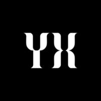 design de logotipo de letra yx yx. letra inicial yx monograma maiúsculo logotipo cor branca. logotipo yx, design yx. yx, yx vetor