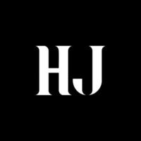design de logotipo de carta hj hj. letra inicial hj monograma maiúsculo logotipo cor branca. hj logotipo, hj design. hj, hj vetor