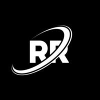 design de logotipo de carta rr rr. letra inicial rr círculo ligado logotipo monograma maiúsculo vermelho e azul. rr logotipo, rr design. rr, rr vetor