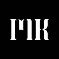 design de logotipo de letra mk mk. letra inicial mk monograma maiúsculo logotipo cor branca. mk logotipo, mk design. mk, mk vetor