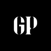 design de logotipo de carta gp gp. letra inicial gp monograma maiúsculo logotipo cor branca. logotipo gp, design gp. gp, gp vetor
