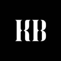 kb kb design de logotipo de carta. letra inicial kb logotipo monograma maiúsculo cor branca. kb logotipo, kb design. kb, kb vetor