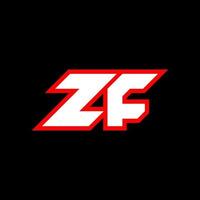design de logotipo zf, design inicial de letra zf com estilo de ficção científica. zf logotipo para jogo, esport, tecnologia, digital, comunidade ou negócios. fonte do alfabeto itálico moderno zf sport. fontes de estilo urbano de tipografia. vetor