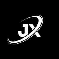 design de logotipo de letra jx jx. letra inicial jx círculo ligado logotipo monograma maiúsculo vermelho e azul. jx logotipo, design jx. jx, jx vetor