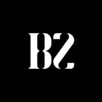 design de logotipo de letra bz bz. letra inicial bz monograma maiúsculo logotipo cor branca. logotipo bz, design bz. bj, bj vetor