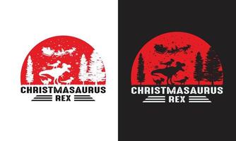 christmasaurus rex shirt.kids natal design.dinossauro amante. vetor