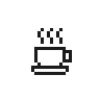 arte de pixel de xícara de café quente vetor