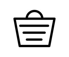 ícone de vetor simples de contorno de saco de compras. sinal de estilo linear para conceito móvel e web design. símbolo, ilustração do logotipo. pixel gráfico perfeito