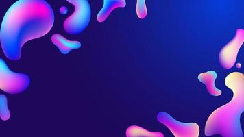 fluxo líquido roxo, azul 3d neon lava lâmpada fundo geométrico vetorial para banner, cartão, design de interface do usuário ou papel de parede. bolha de malha de gradiente na forma de uma gota de onda. formas abstratas coloridas fluidas.