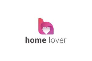 letra h logotipo de amor 3d criativo vetor