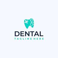 logotipo da clínica odontológica com ícone de dente vetor