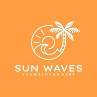 design de logotipo de praia vintage simples, vetor
