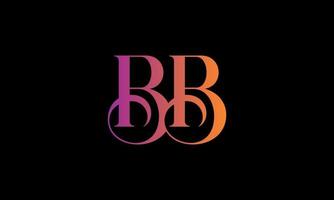 letra inicial bb logotipo. modelo de vetor pro de design de logotipo de carta de ações bb.