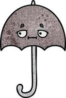 guarda-chuva de desenho de textura grunge retrô vetor
