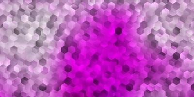 pano de fundo vector rosa e roxo claro com um lote de hexágonos.