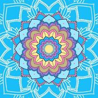 mandala em fundo azul vetor