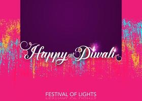 feliz festival de diwali de modelo colorido de celebração de luzes. design gráfico de lâmpadas de óleo indianas diya, design moderno com espaço de cópia para o seu texto. estilo de arte de banner vetorial, fundo multicolorido vetor