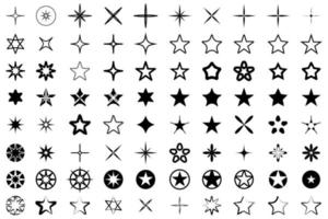 conjunto de ícones de estrelas. coleção de estrelas simples moderna. ilustração vetorial vetor