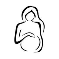 menina grávida, ilustração vetorial vetor