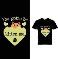 melhor design de camiseta de amante de gatos vetor