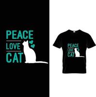 melhor design de camiseta de amante de gatos vetor