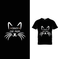 melhor design de camiseta de amante de gatos vetor