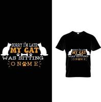 melhor design de camiseta de amante de gatos vetor