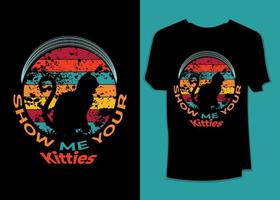 mostre-me seu design de camiseta vintage retrô de gatinhos vetor