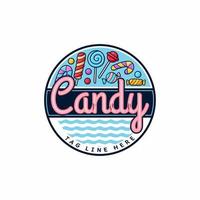 vetor de desenho animado de logotipo de doces