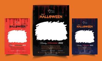 novo cartaz de folheto de halloween 2022 editável e personalizado vetor