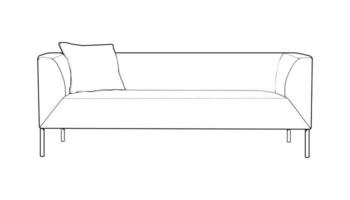 ilustrador de arte de sofá ou sofá. móveis de contorno para sala de estar. ilustração vetorial. vetor