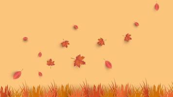 design de fundo de outono com folhas. plano de fundo vetor