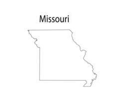 ilustração vetorial de arte de linha de mapa de missouri vetor