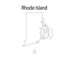 ilustração vetorial de arte de linha de mapa de rhode island vetor