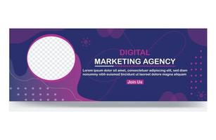 modelo de capa de banner de mídia social de agência de marketing digital vetor