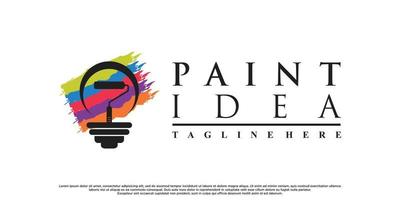 design de logotipo de ideia de pintura com vetor premium de conceito moderno criativo
