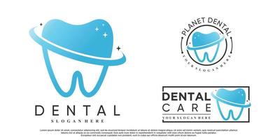 ícone dental conjunto design de logotipo com vetor premium elemento criativo