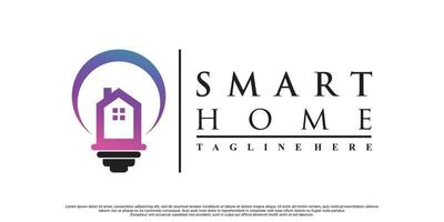 design de logotipo para casa inteligente com vetor premium de conceito criativo