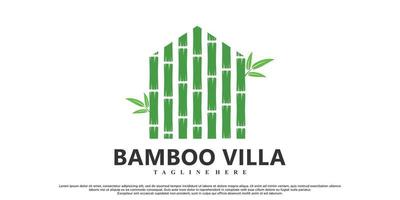 design de logotipo de bambu com vetor premium de conceito criativo