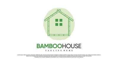 design de logotipo de bambu com vetor premium de conceito criativo