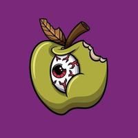 desenho de streetwear de monstro de maçã vetor