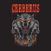 ilustração de cerberus para design de camiseta vetor