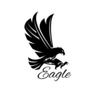 ícone heráldico preto de vetor de águia falcão