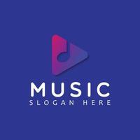 vetor de ícone de logotipo de música