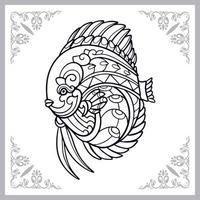 discutir artes de mandala de peixe isoladas no fundo branco vetor