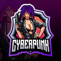 mascote cyber punk. design de logotipo esportivo vetor