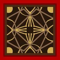 design geométrico padrão vermelho e dourado ideal para lenço de seda, lenço, bandana, gravata, xale, hijab, tecido, têxtil, papel de parede, tapete, cobertor, cerâmica ou azulejos. arte para impressão de moda. vetor