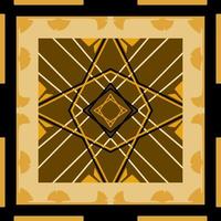 design geométrico padrão dourado ideal para lenço de seda, lenço, bandana, gravata, xale, hijab, tecido, têxtil, papel de parede, tapete, cobertor, cerâmica ou azulejos. arte para impressão de moda. vetor