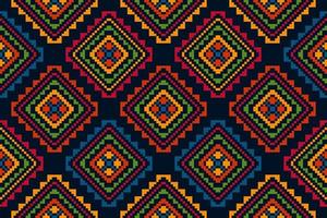 ikat étnica sem costura padrão design de decoração para casa. tecido asteca tapete boho mandalas têxtil decoração papel de parede. motivo nativo tribal folk bordado tradicional ilustrações vetoriais fundo vetor